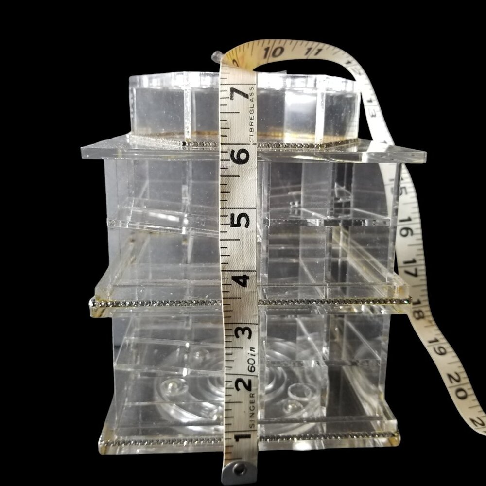 Zahra Beauty Rotating Lipstick Holder Acrylic Organizing Tower w/ Rhinestone - Picture 7 of 12
